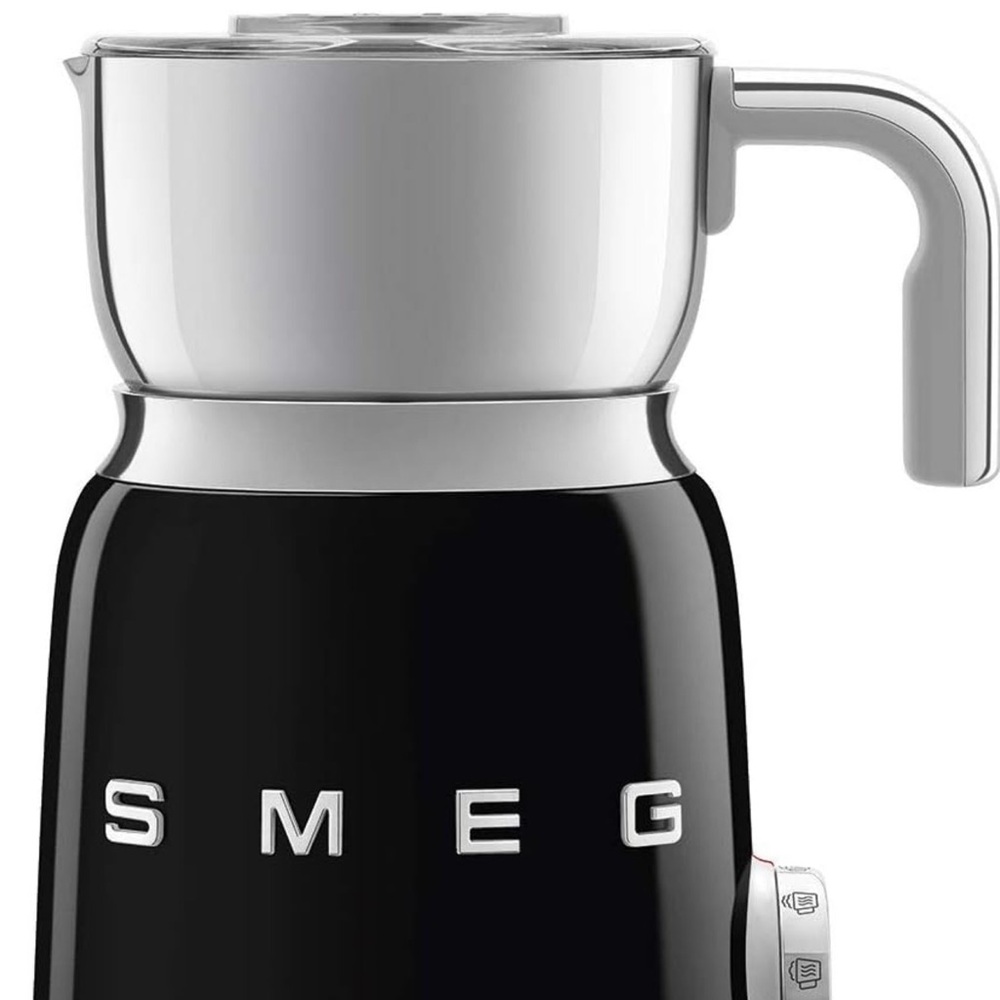 SMEG Black and Silver Milk Frother - Electric Coffee & Tea Accessory